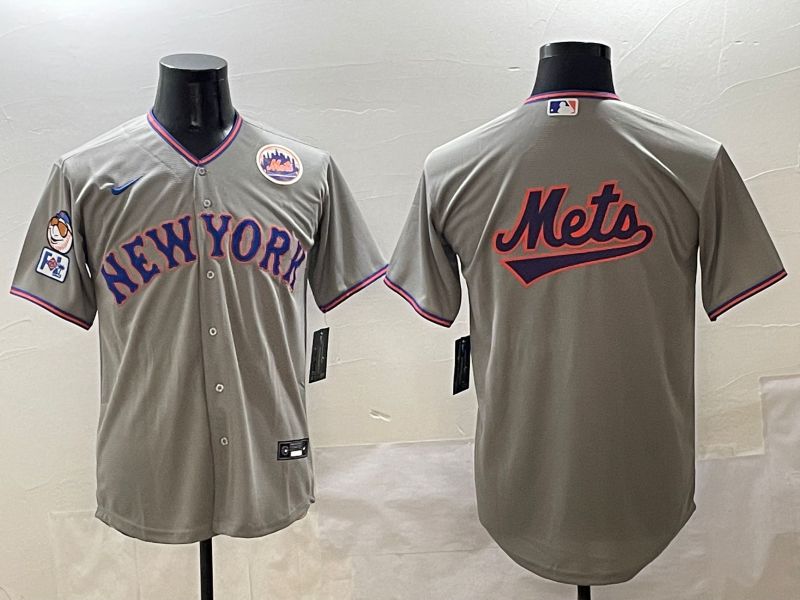 Men New York Mets Blank Grey Second generation 2025 Nike MLB Jersey style 17